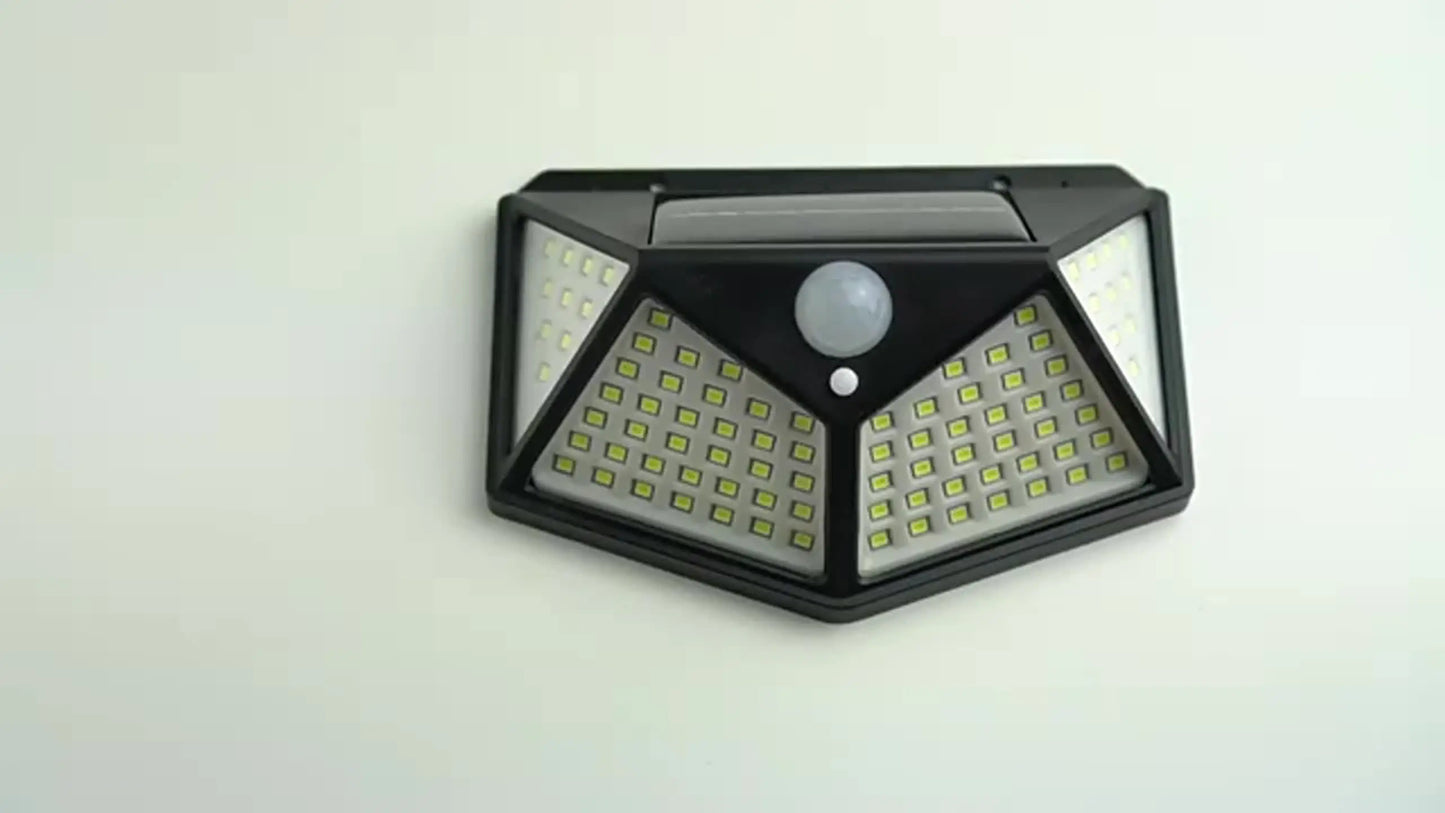 100LED Solar Flood Lights 3 Modes Outdoor Solar Motion Security Solar Light Waterproof for Garden Patio Garage Wall Light
