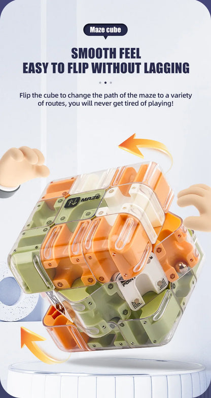 3D Maze Magic Cube Fidgeting Toys Kids Labyrinth Creative Puzzle Intelligence Cube Logical Thinking Anti Stress Educational Toys