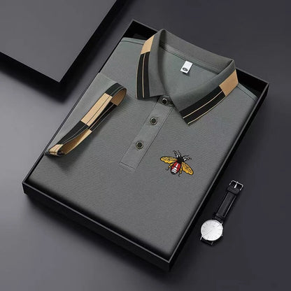 New Men's Fashion Embroidered Collar Short Sleeve Summer New Breathable Polo Shirt Short Sleeve, High Quality Outdoor Men's Top