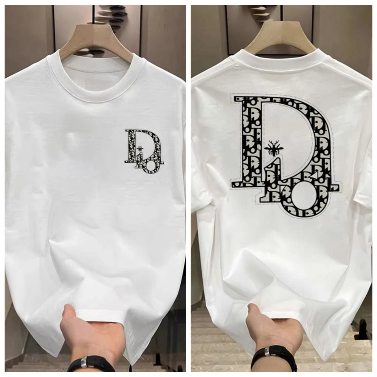 Heavy Trendy Brand Letter T-shirt American Ruffian Handsome Print Men's and Women's Summer Trend Loose Short-sleeved Crew Neck