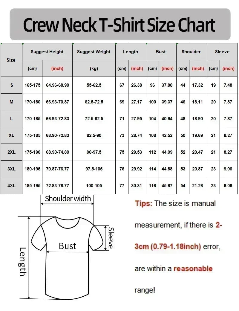 2025 Cotton Fashion Trendy Full Tape Explosion Printed T-shirt Cotton Loose Men's Casual Women's Versatile Short Sleeve T-shirt