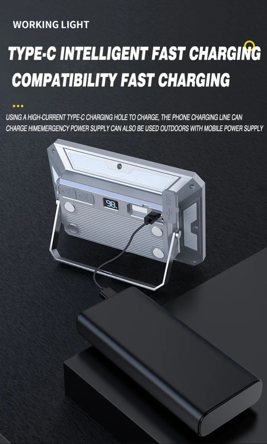 Rechargeable Super Bright Camping Lights Magnetic Torch Portable Work Light Maintenance Lamp Outdoors Super Bright Tent Lantern