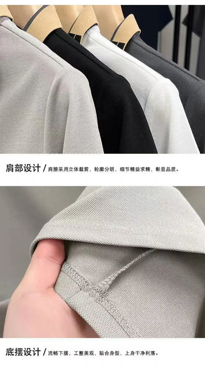 New Men'S Polo Shirt Short Sleeved Top, Casual, Fashionable, Breathable, Comfortable And Trendy Top