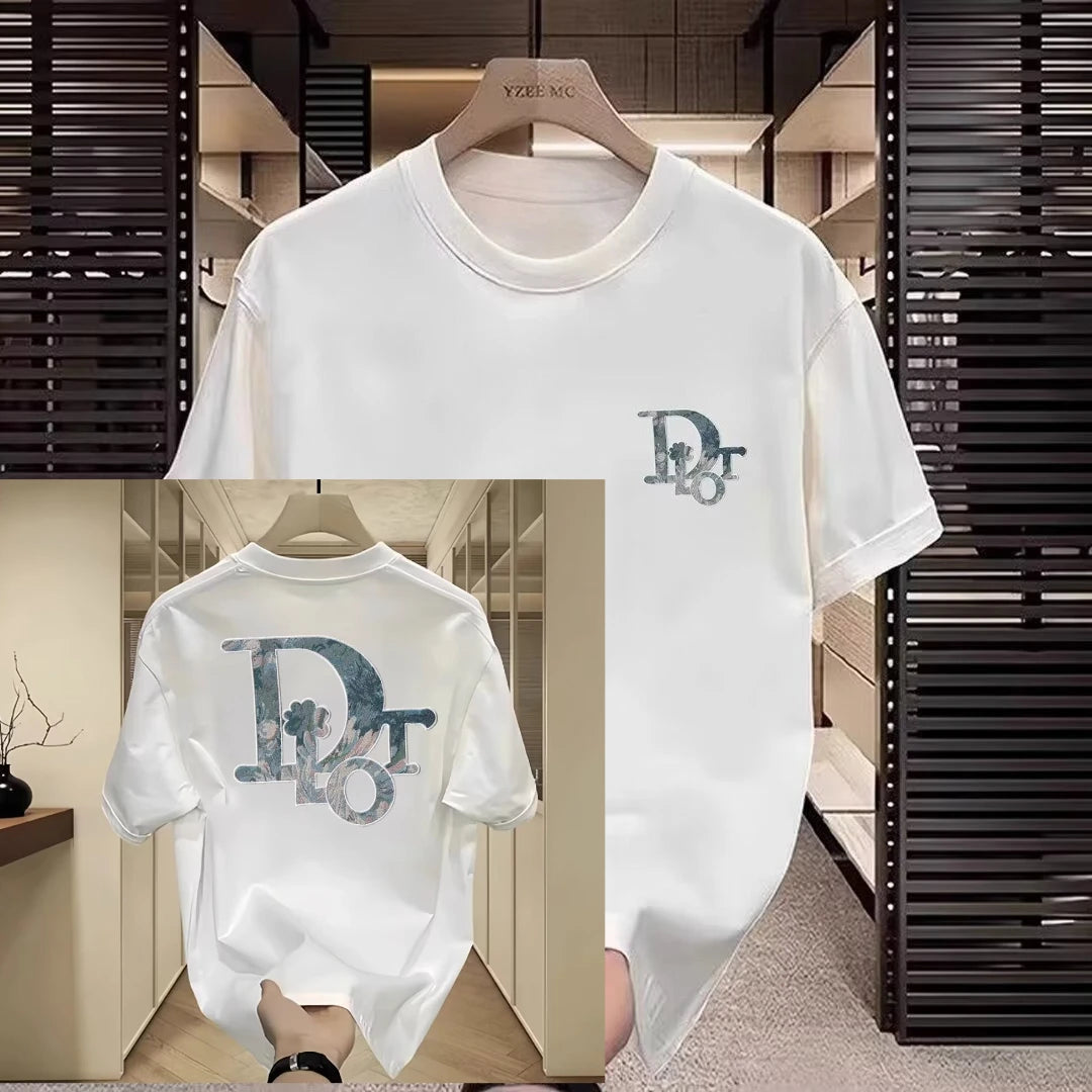 Trendy Brand Short-sleeved T-shirt Men's and Women's 2025 New Summer Round Neck Printed Cotton Half-sleeved T-shirt  Casual Wear