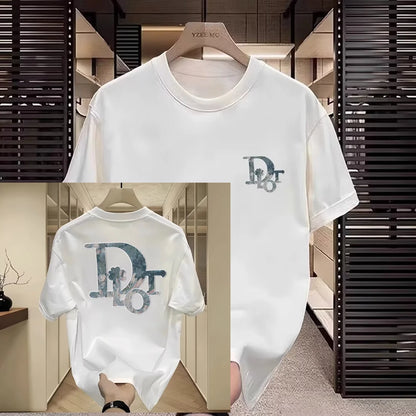 Trendy Brand Short-sleeved T-shirt Men's and Women's 2025 New Summer Round Neck Printed Cotton Half-sleeved T-shirt  Casual Wear