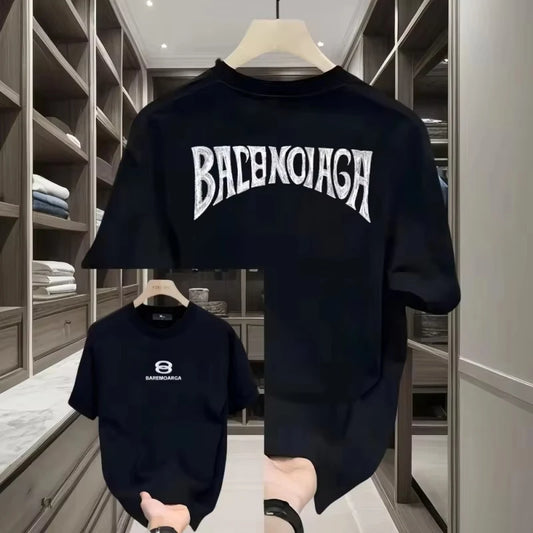 2025 new Spring and Summer Cotton Letter Printing T-shirt Men's and Women's Versatile Casual T-shirt