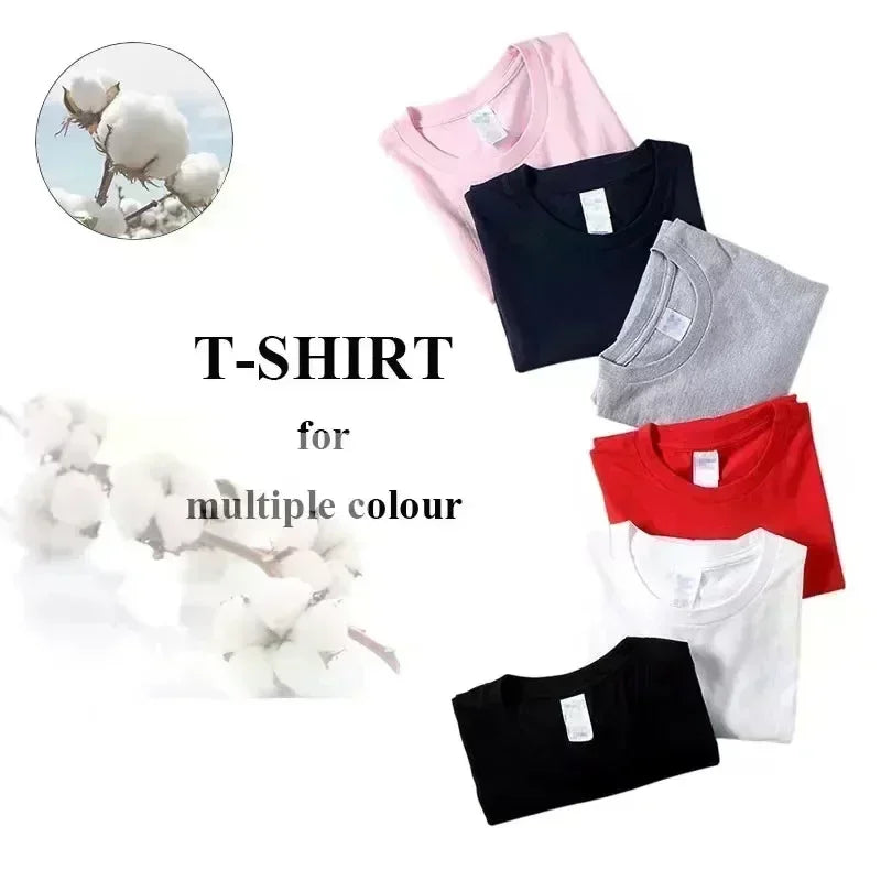 Spring and Autumn F Family Trend Pattern Pure Cotton Men and Women Base Shirt Round Neck Short-sleeved T-shirt Lovers Print