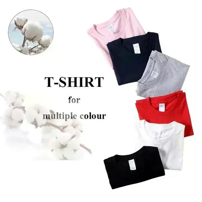 Spring and Autumn F Family Trend Pattern Pure Cotton Men and Women Base Shirt Round Neck Short-sleeved T-shirt Lovers Print