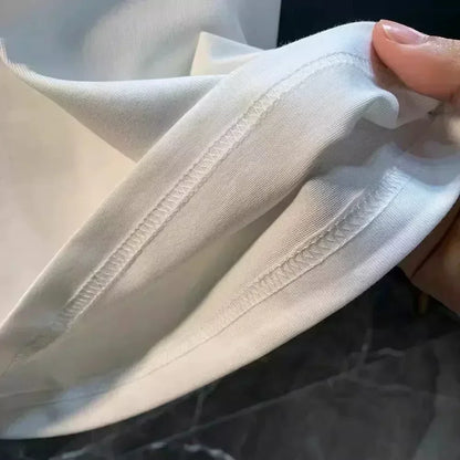 Spring and Autumn F Family Trend Pattern Pure Cotton Men and Women Base Shirt Round Neck Short-sleeved T-shirt Lovers Print