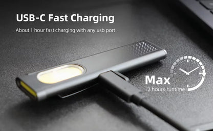 LED Keychain Flashlight USB C Rechargeable 600Lm Mini Torch Magnetic Waterproof Pocket Lantern Portable Work Light