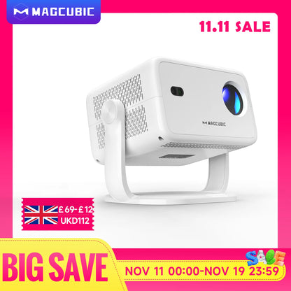 Magcubic Native 1080P 650ANSI 4K Android 11 L018 360° Projector With Auto Keystone Focus Air Mouse Wifi6 BT5.2 Portable Outdoor