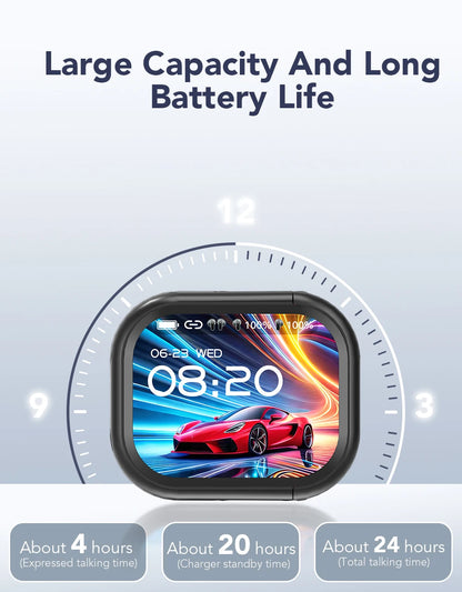 【HTC NE20】Bluetooth V6.0 Earphones AI Translator Earbuds OWS LCD Touch Screen Sport Wireless Headphones HD Stereo Sound Longlife