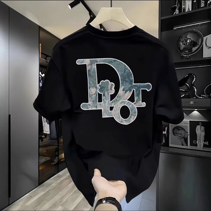 Trendy Brand Short-sleeved T-shirt Men's and Women's 2025 New Summer Round Neck Printed Cotton Half-sleeved T-shirt  Casual Wear