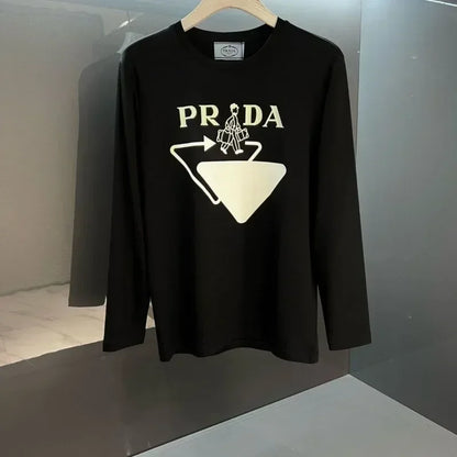 2024 Classic Brand High Quality Logo Neutral Printed Fashion Clothing Outdoor Sports Loose Cotton Long Sleeve Women's Clothing