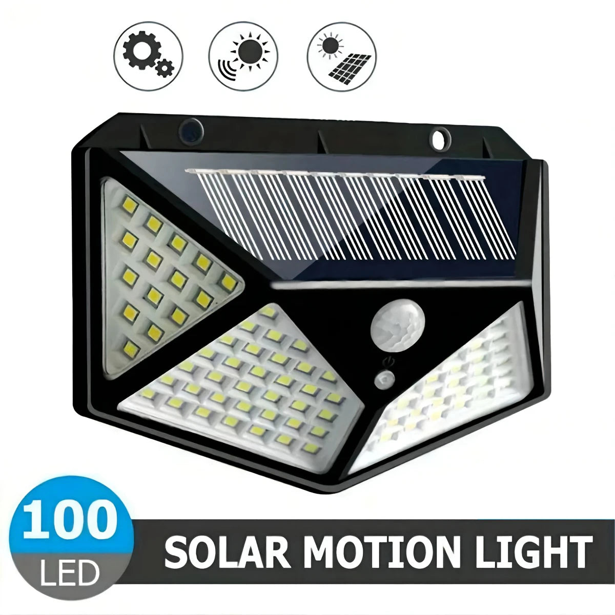 100LED Solar Flood Lights 3 Modes Outdoor Solar Motion Security Solar Light Waterproof for Garden Patio Garage Wall Light