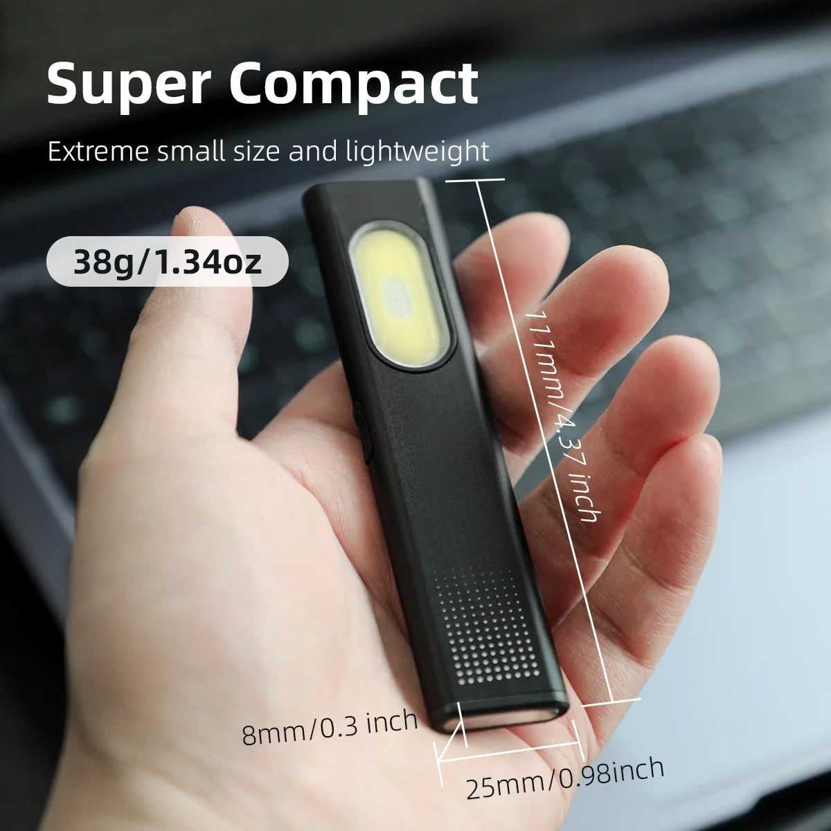 LED Keychain Flashlight USB C Rechargeable 600Lm Mini Torch Magnetic Waterproof Pocket Lantern Portable Work Light