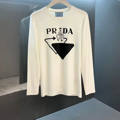 2024 Classic Brand High Quality Logo Neutral Printed Fashion Clothing Outdoor Sports Loose Cotton Long Sleeve Women's Clothing