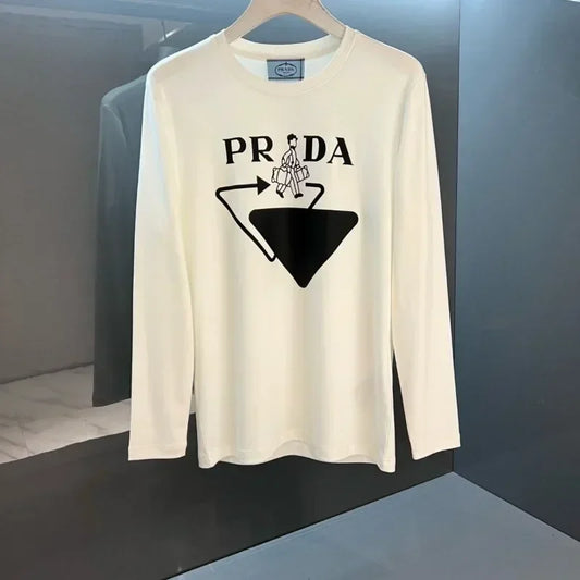 2024 Classic Brand High Quality Logo Neutral Printed Fashion Clothing Outdoor Sports Loose Cotton Long Sleeve Women's Clothing