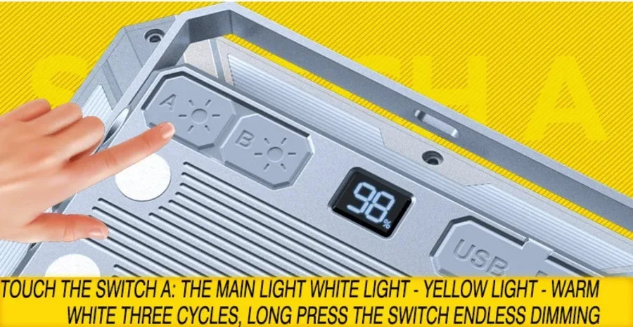 Rechargeable Super Bright Camping Lights Magnetic Torch Portable Work Light Maintenance Lamp Outdoors Super Bright Tent Lantern