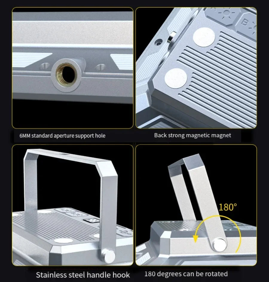 Rechargeable Super Bright Camping Lights Magnetic Torch Portable Work Light Maintenance Lamp Outdoors Super Bright Tent Lantern