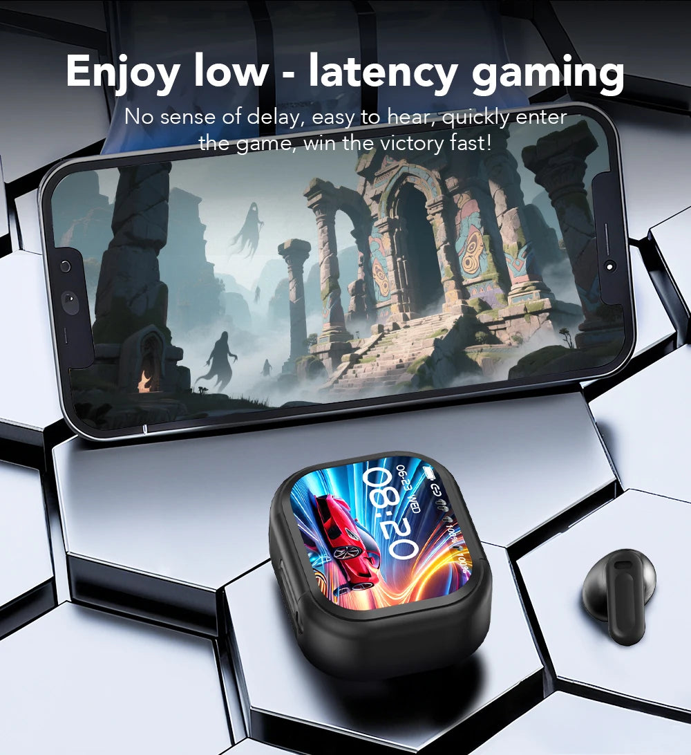 【HTC NE20】Bluetooth V6.0 Earphones AI Translator Earbuds OWS LCD Touch Screen Sport Wireless Headphones HD Stereo Sound Longlife