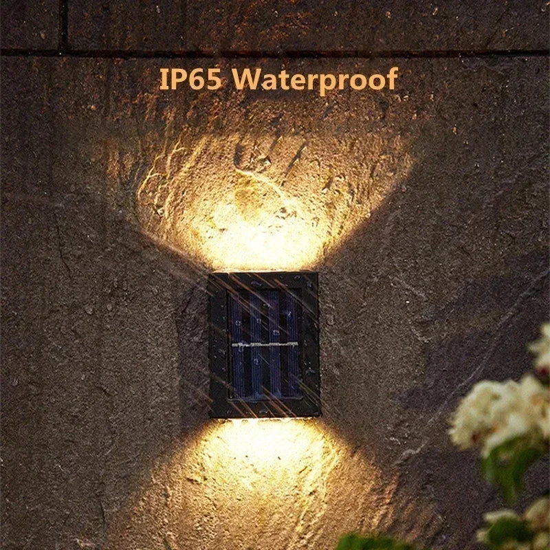 1~6pcs Solar Light Outdoor Up and Down Wall Washer Light Waterproof Solar Lamp Garden Street Balcony Yard Stairs Fence Decor
