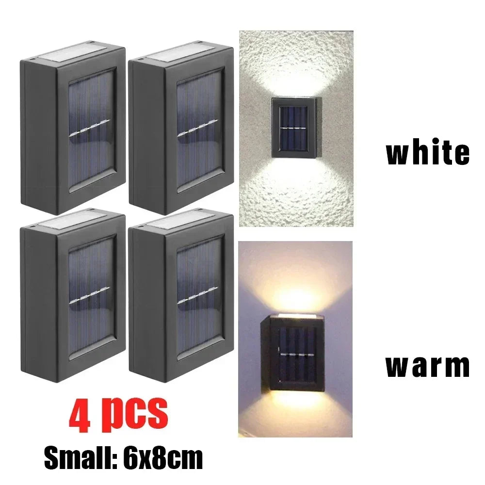 1~6pcs Solar Light Outdoor Up and Down Wall Washer Light Waterproof Solar Lamp Garden Street Balcony Yard Stairs Fence Decor
