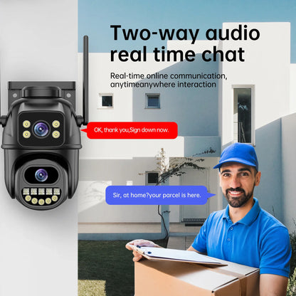 4K 8MP WiFi Surveillance Camera,AI Human Detect, Dual Lens, 4X Digital Zoom,  Outdoor Security PTZ IP Cameras