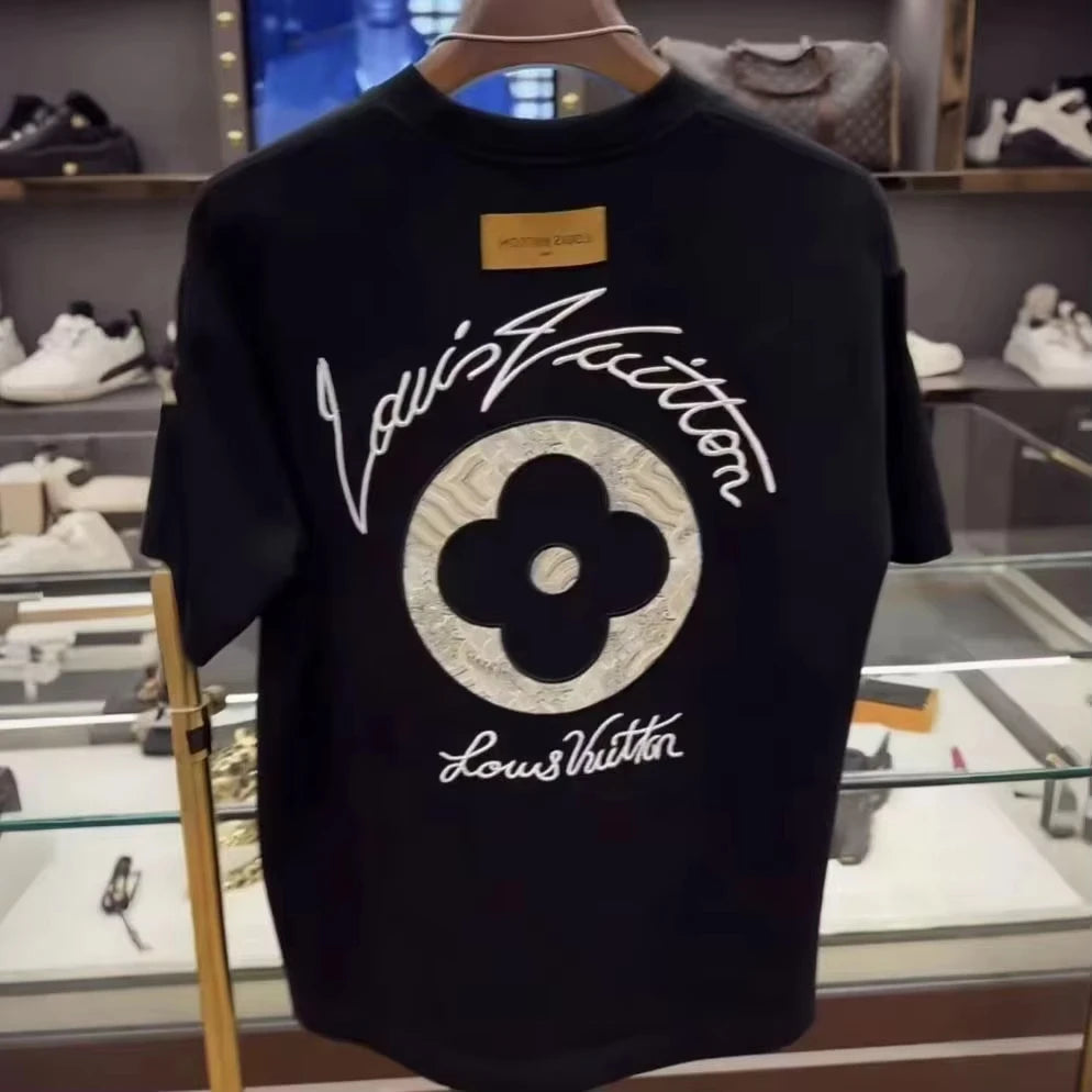 Men's Printed Pure Cotton Round-neck Short-sleeved T-shirt, A New Summer Loose Base Layer Top for Men's Casual and Cool Style