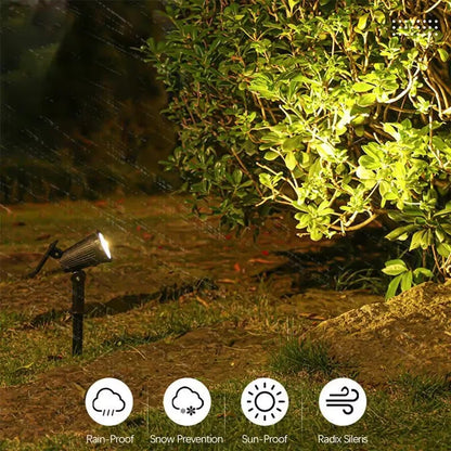 9LED Solar Spotlights Garden Waterproof IP65 Spot Lights Brightness Adjustable for Outdoor Backyard Driveway Lawn Decor Lighting