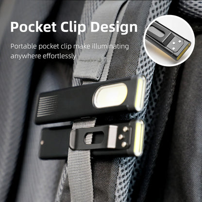 LED Keychain Flashlight USB C Rechargeable 600Lm Mini Torch Magnetic Waterproof Pocket Lantern Portable Work Light