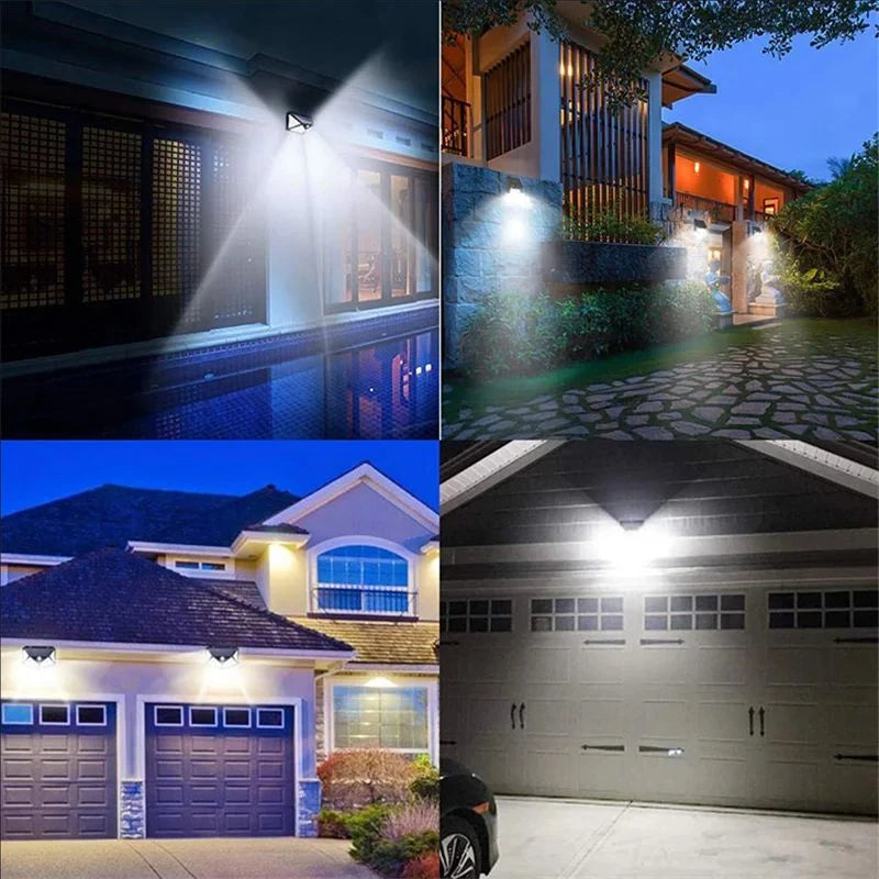 100LED Solar Flood Lights 3 Modes Outdoor Solar Motion Security Solar Light Waterproof for Garden Patio Garage Wall Light